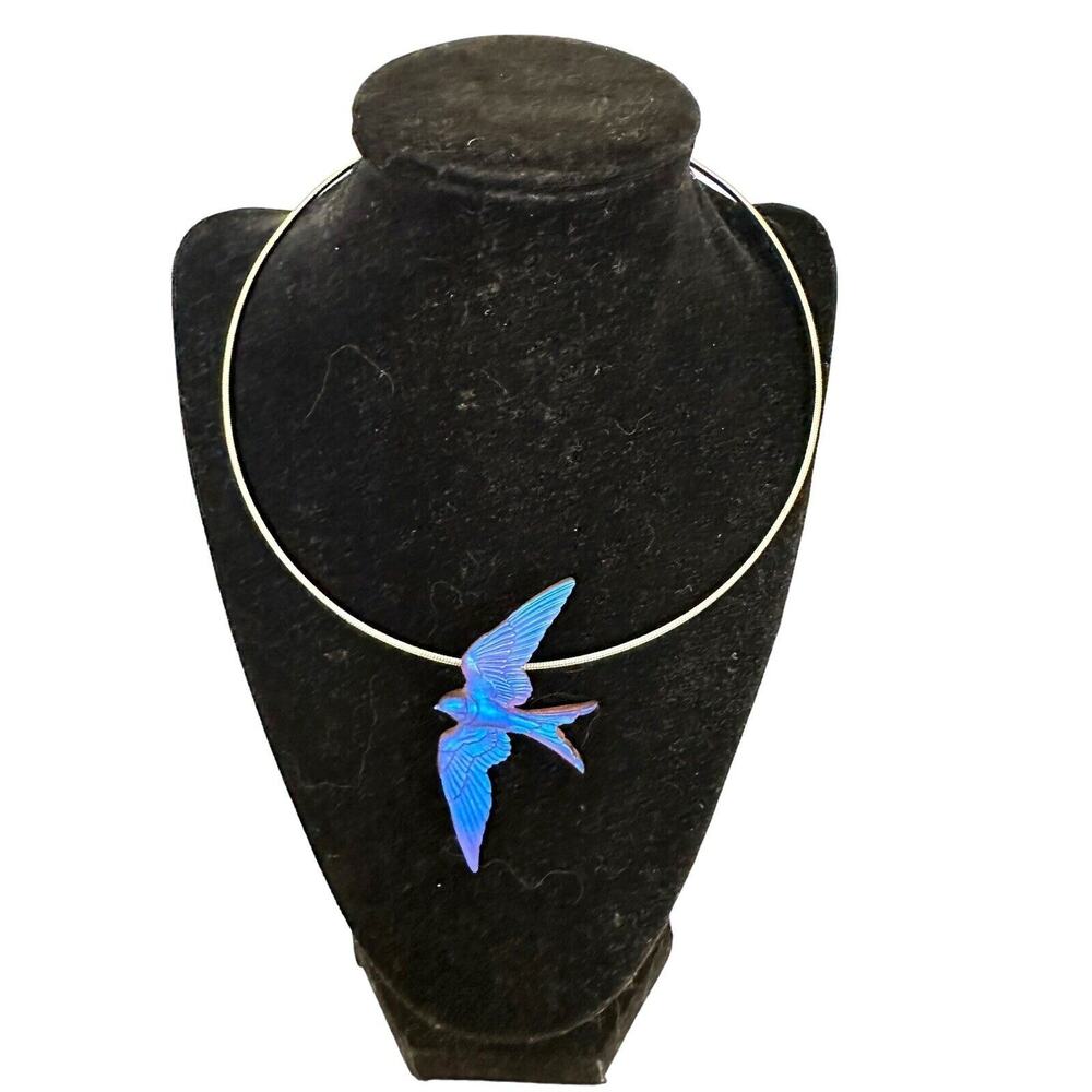Bluebird Pâte De Verre Glass Pendant Gregory Burgard New Limited Edition Signed - Picture 10 of 16